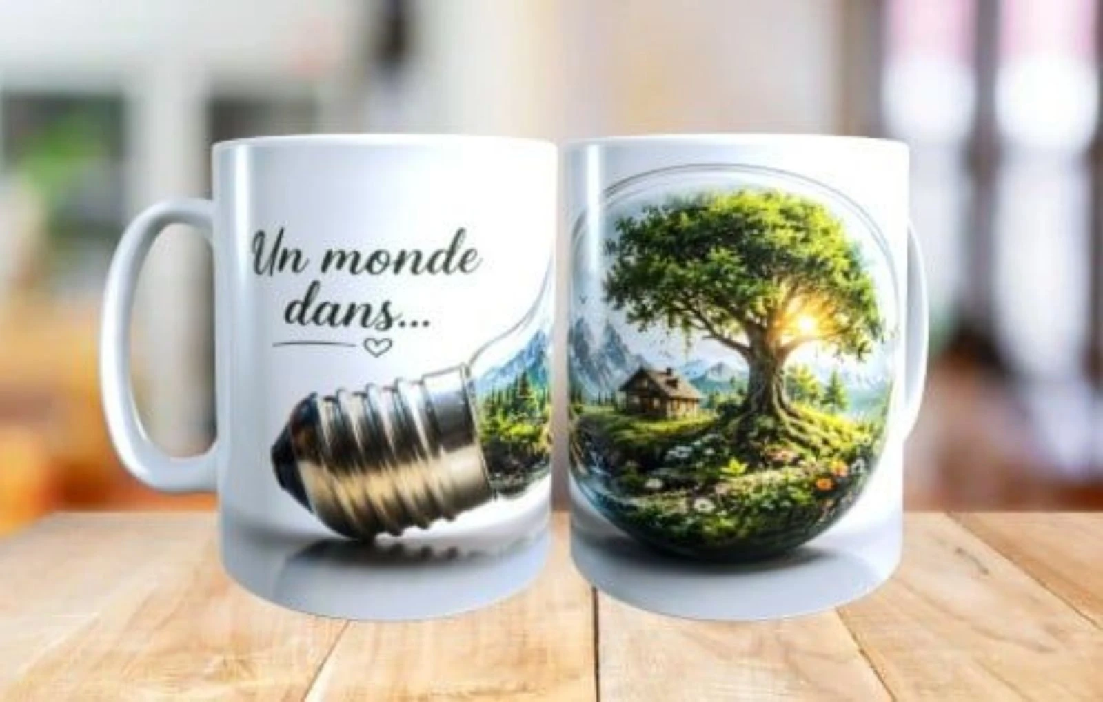 Mug effet stylé forêt féerique dans ampoule 